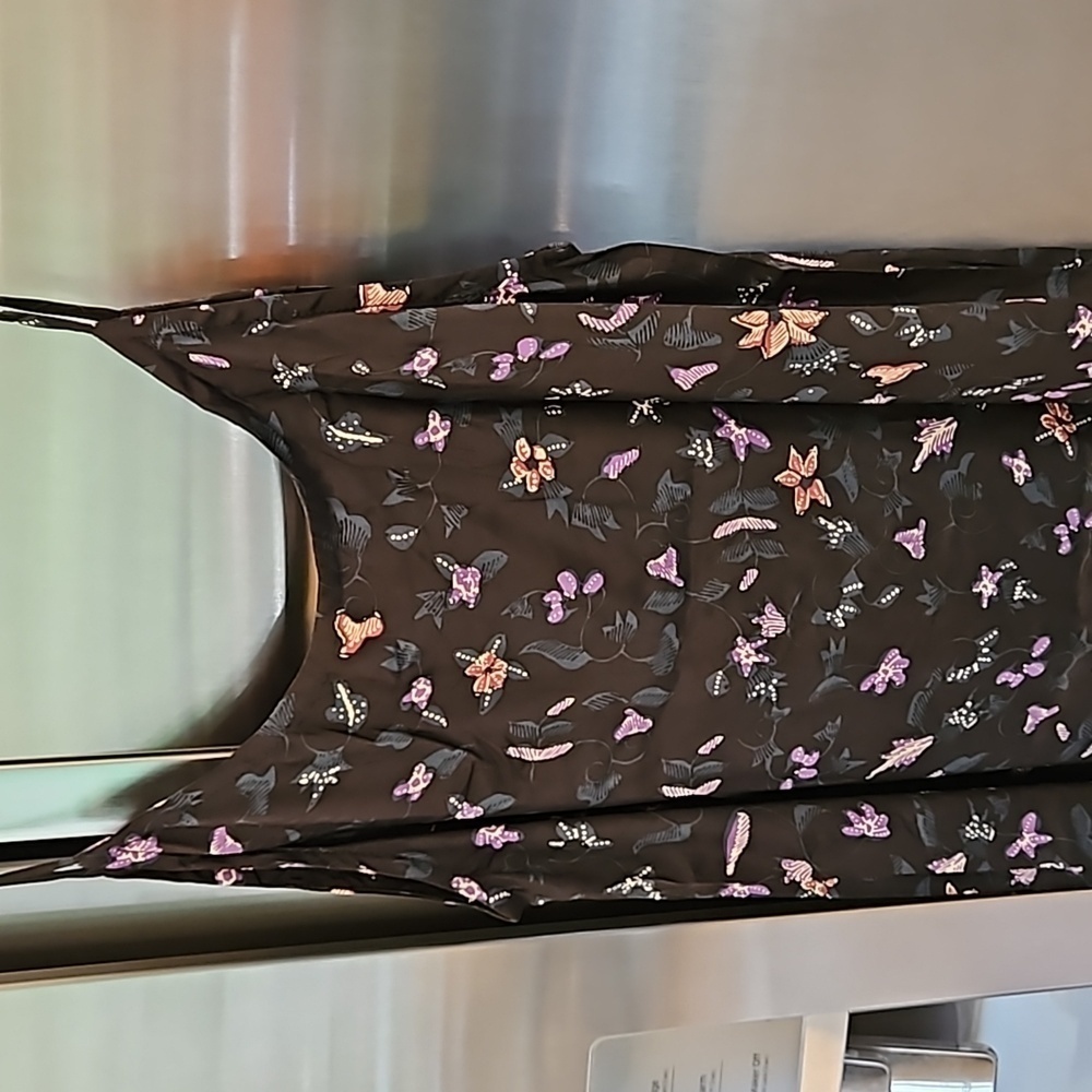 💕NATALIE MARTIN💕 Heather Silk Maxi Slip Dress ~ Lotus Print Nero Medium M NWT - Picture 8 of 14